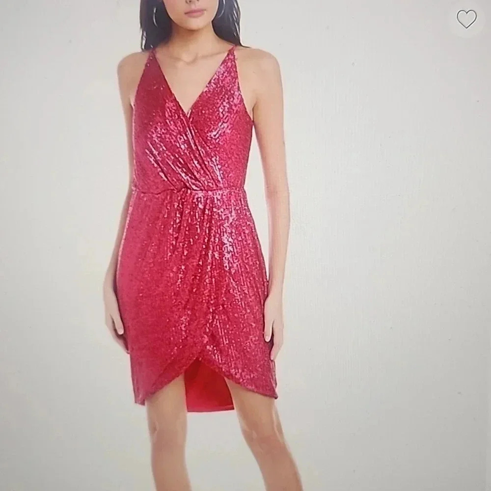 TRINA TURK ALLURE SEQUIN MINI PINK DRESS SIZE 12